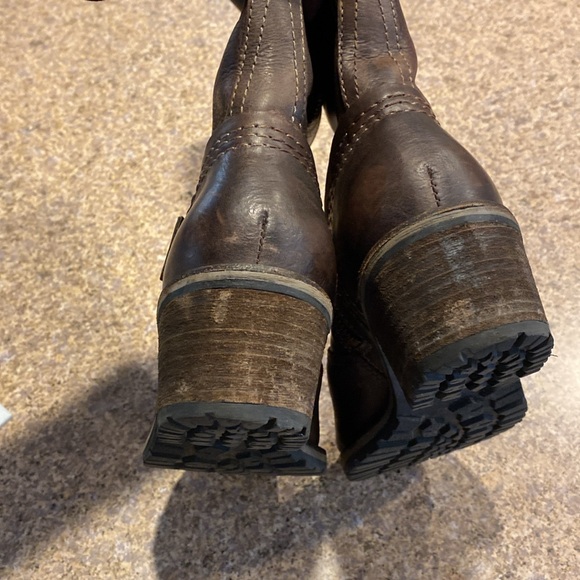 L.L. Bean Tall WIDE Zip Heeled Boots Leather 7W(D) IMPERFECTIONS/FLAWS Brown - Picture 11 of 17